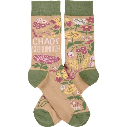 Chaos Coordinator Funny Socks in Green and Floral Gift for Her 6