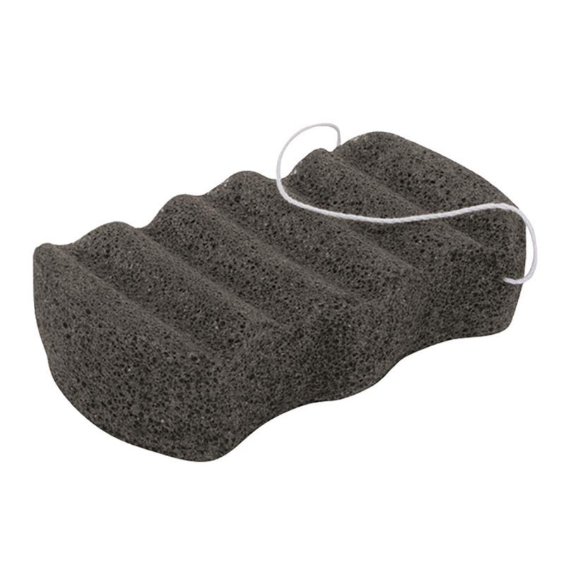 Charcoal Konjac Body Sponge All Natural Scrub Sponge Detoxify Exfoliate Skin 2