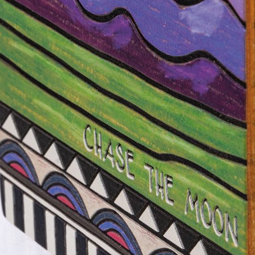 Chase The Moon Wooden Box Sign Wall Desk Office Home Decor 6 x 8 7