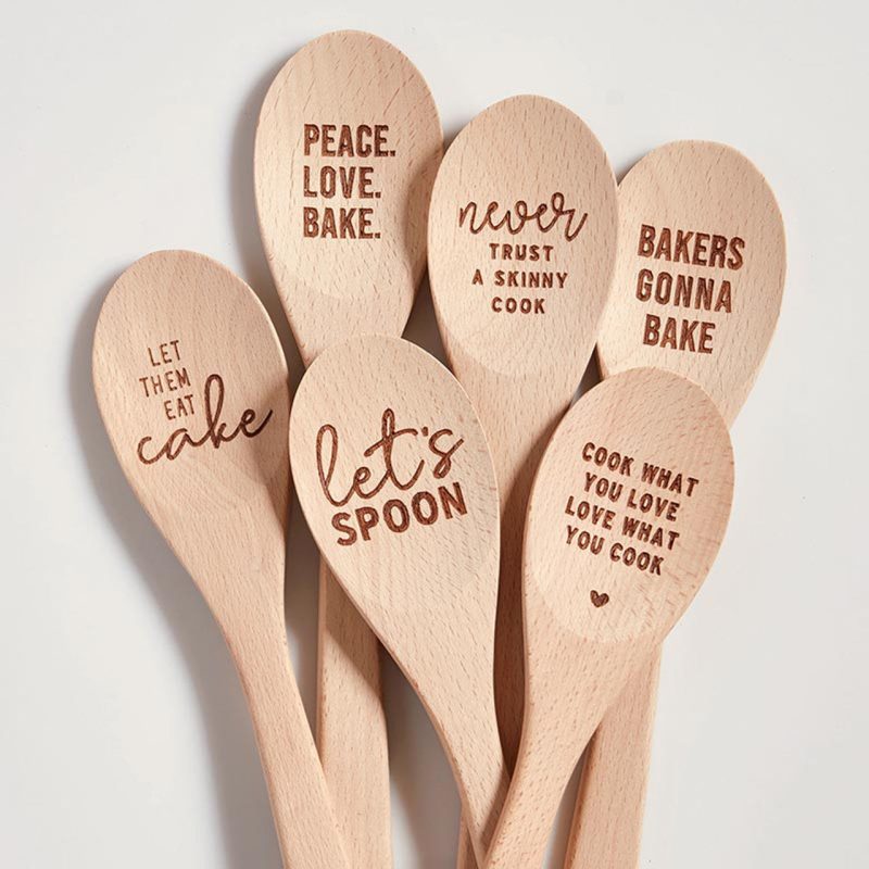 Cook What You Love Love What You Cook Wooden Spoon In a Muslin Gift Bag 3