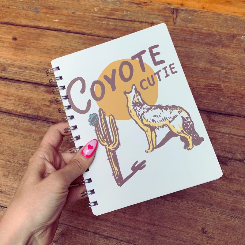 Coyote Cutie Spiral Double Sided Notebook Howling Coyote Design Journal 120 Lined Pages 2