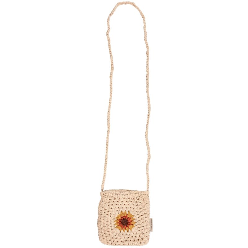 Crochet Sunflower Crossbody Bag Shoulder Sling Handbag 8 x 8 4