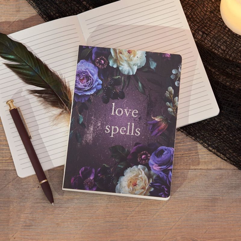 Dark Botanical Love Spells Double Sided Journal Halloween Inspired Notebook 160 Lined Pages