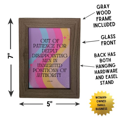 Disappointing Men in Unmerited Positions of Authority Framed Feminist Wall Art Print GetBullish Original Quote Sign 3