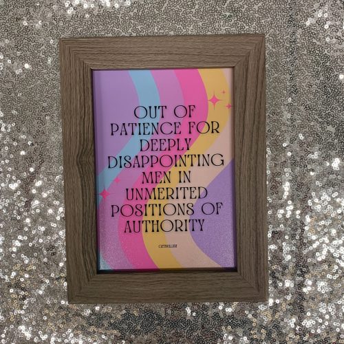 Disappointing Men in Unmerited Positions of Authority Framed Feminist Wall Art Print GetBullish Original Quote Sign 4