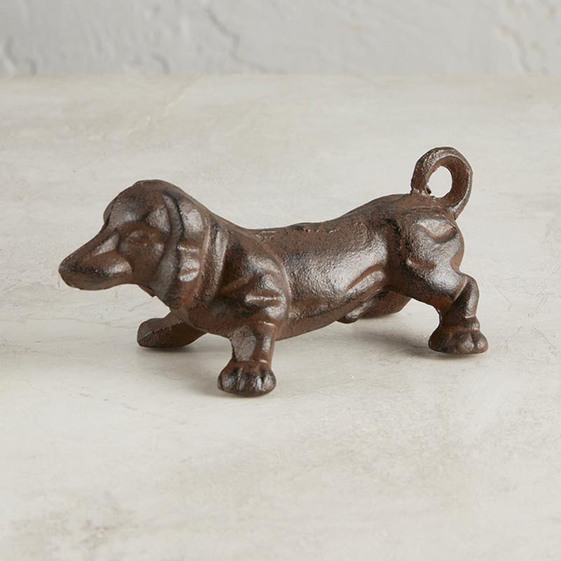 Dog Cast Iron Decor in Brown Dachshund Figurine 2