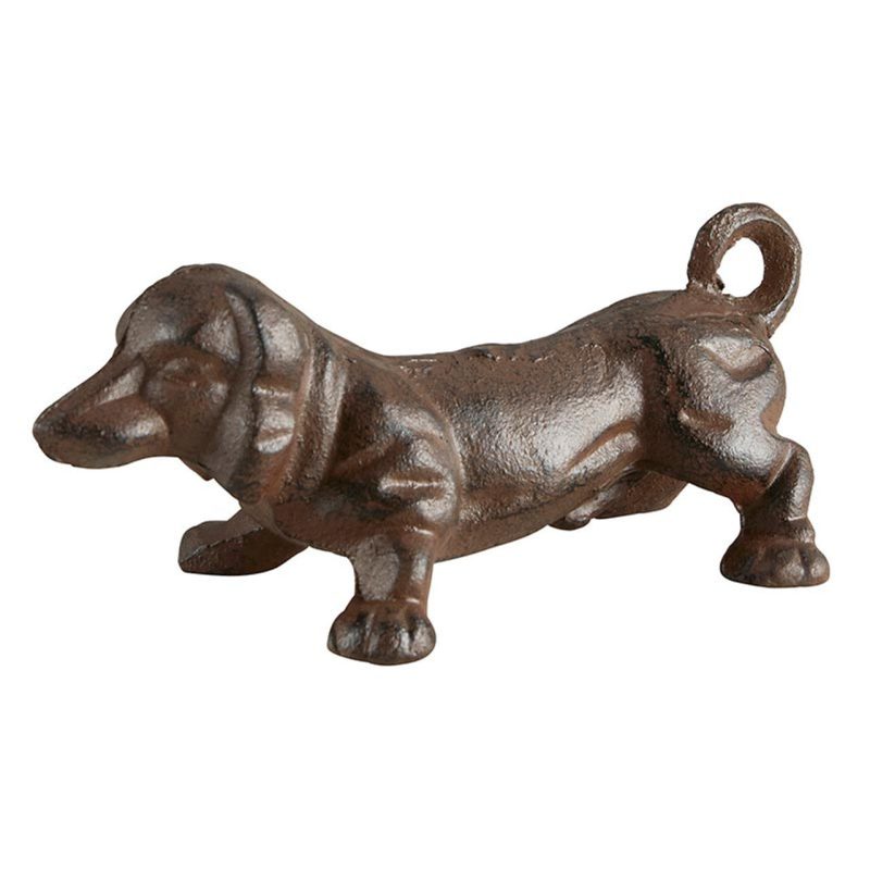 Dog Cast Iron Decor in Brown Dachshund Figurine