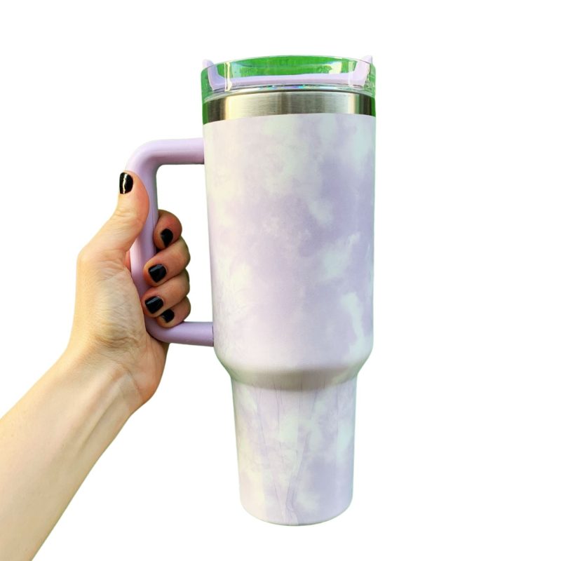 Dreamy Clouds 40 oz Stainless Steel Insulated Handle Tumbler XL Size with Straw 2