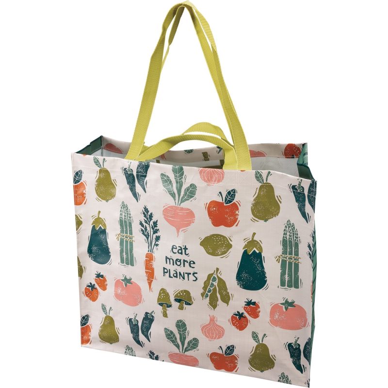 Eat More Plants Shopping Tote Extra Large Market Eco Bag 19 50 x 17 50 x 7 4 f85758c4 f4ef 48fd 8c3e 6279447f468e