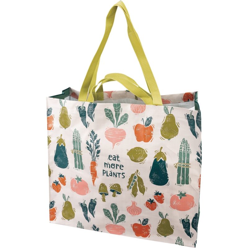 Eat More Plants Shopping Tote Extra Large Market Eco Bag 19 50 x 17 50 x 7 5