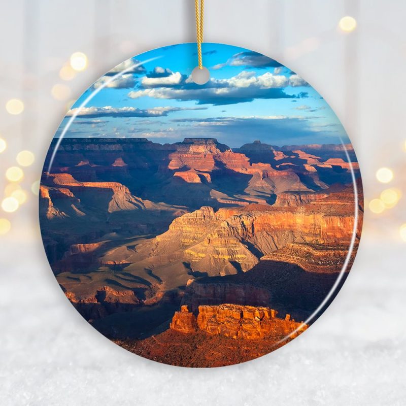 FORPRODUCTGrandCanyonNationalParkOrnament ArizonaChristmasDecorationMockupGroup 08 1 copper wire string with christmas bokeh led lights snow ideal websites magazines layouts