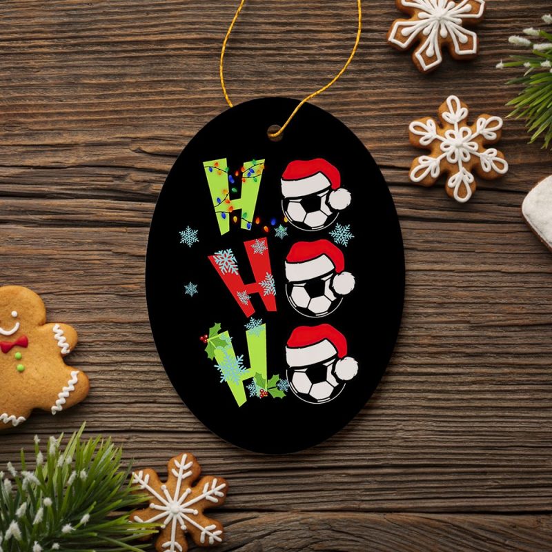 FORPRODUCTSoccerHoHoHoChristmasOrnament3DRealisticWhiteOrnamentMockup 01