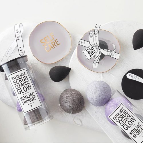 Facial Konjac Sponges in Lilac Ash Tube Pack Giftable Skincare Beauty Kit Set 3