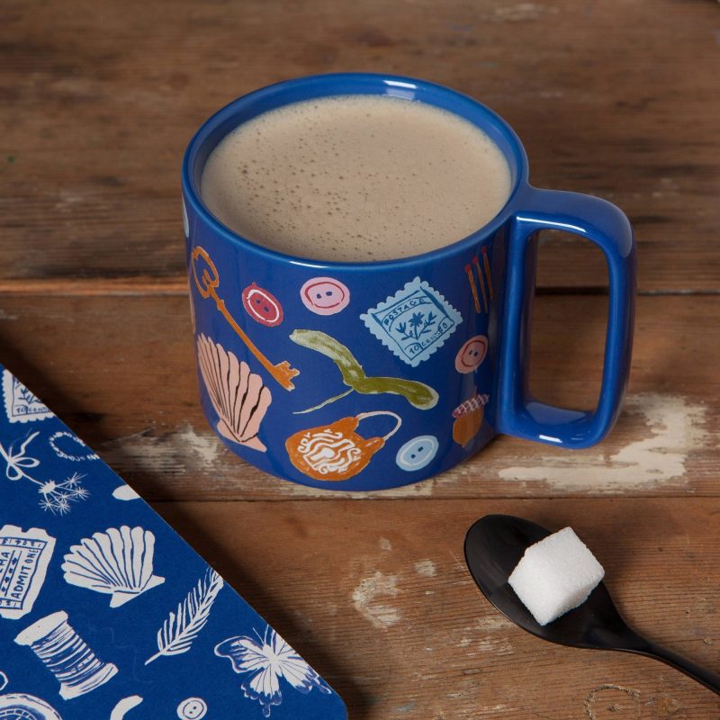 Finders Keepers Ceramic Studio Midi Mug Cobalt Blue Coffee Tea Cup 11 oz