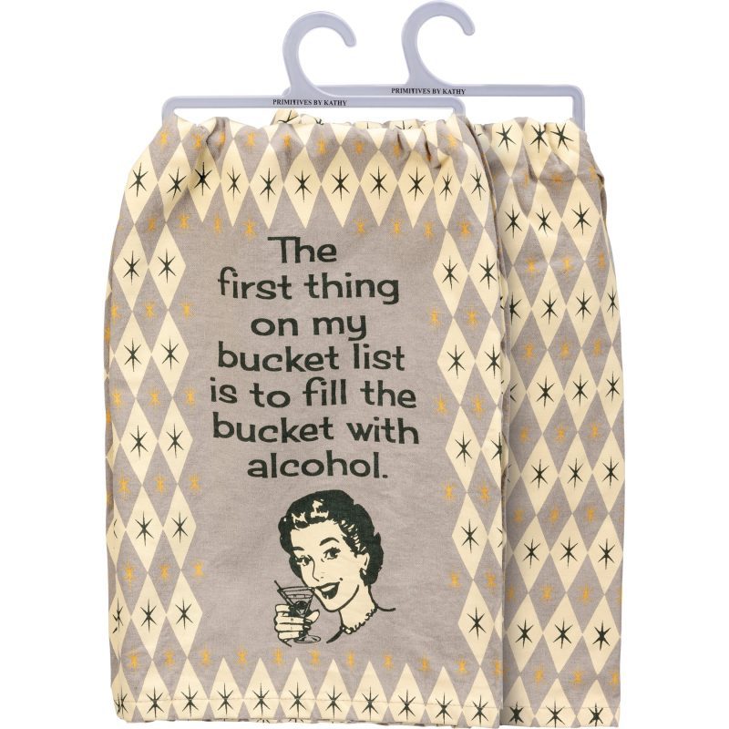 First Thing On My Bucket List Dish Towel 3