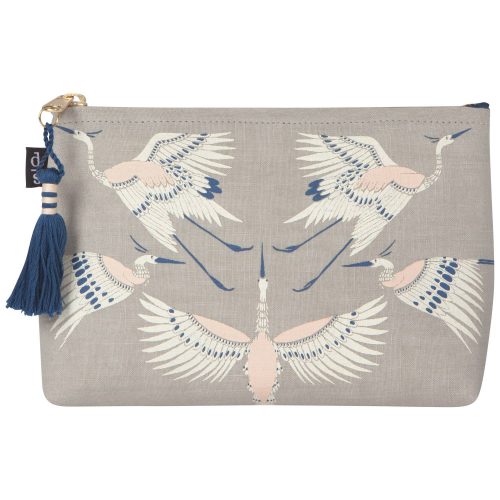 Flight Of Fancy Large Linen Cosmetic Bag Zipper Pouch Makeup Case Organizer Gift for Her 5