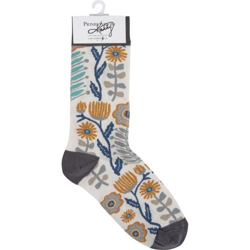 Folk Art Floral Socks in Multicolor Unisex 4