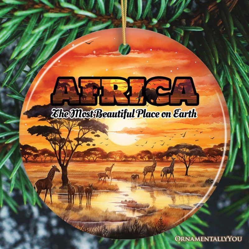 ForProduct 01ArtisticNaturalBeautyofAfricanLandscapesandWildlifewithQuotesOrnament ChristmasGiftorTravelSouvenir Safari SerengetiandMountKilimanjaroMockupGroup 08 01