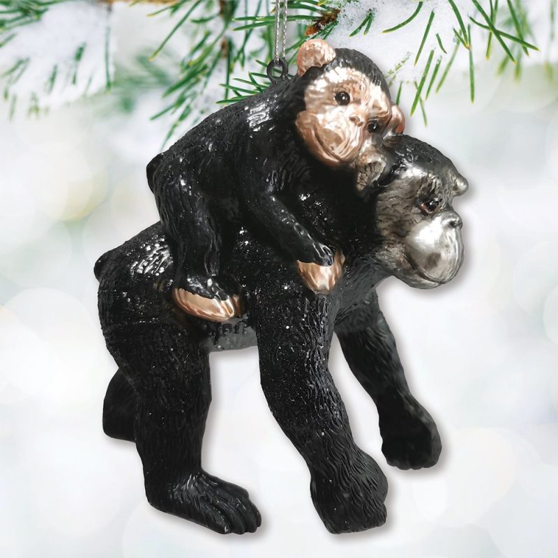 ForProduct 01CharmingGorillaFamilyKinshipGlassOrnament MotherandBabyAnimalChristmasTreeDecorMockupGroup 05 01