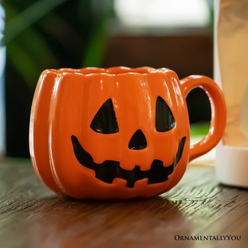 ForProduct 01ClassicJackO LanternCeramic4PumpkinMug HalloweenDrinkwareandSpookyFallDecor