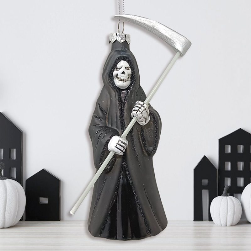 ForProduct 01GrimReaperHorrorGlassOrnament SpookyHalloweenChristmasTreeResinDecorationMockupGroup 03 01