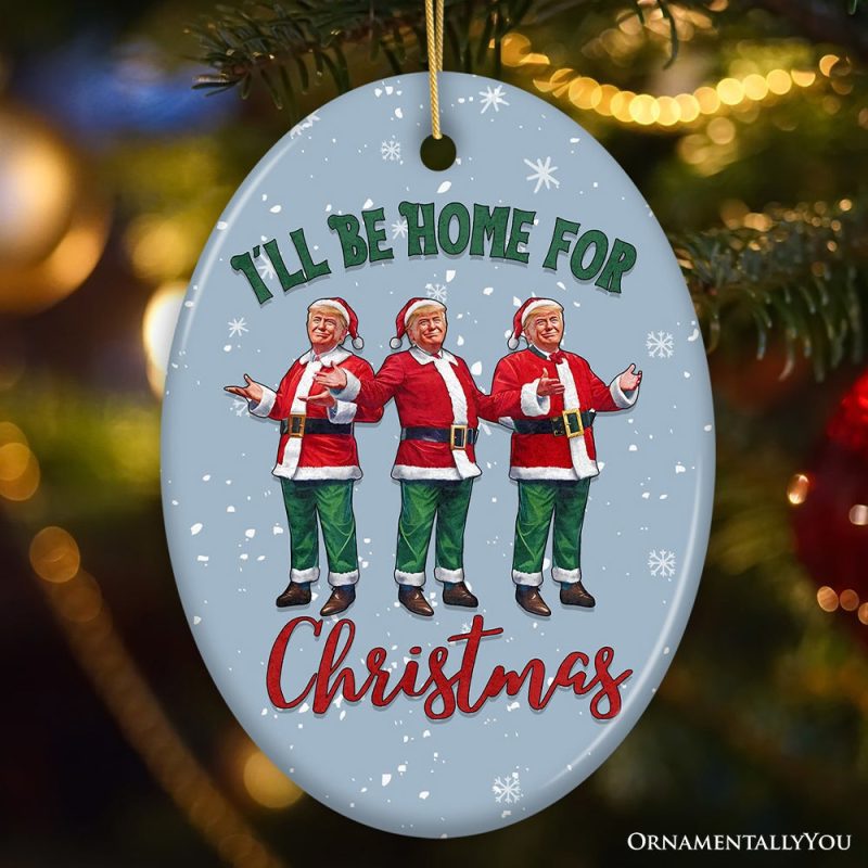 ForProduct 01I llBeHomeforChristmasDonaldTrumpSantaOrnamentforGiftandDecorMockupGroup 08