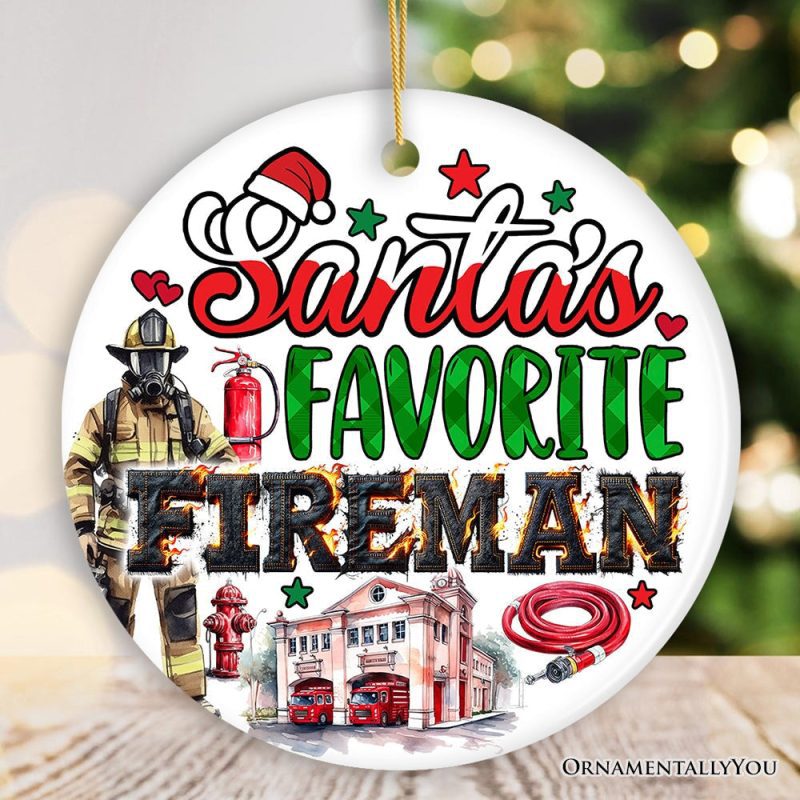 ForProduct 01Santa sFavoriteFiremanandFirewomanOrnament ArtisticChristmasAppreciationKeepsakeMockupGroup 08 01