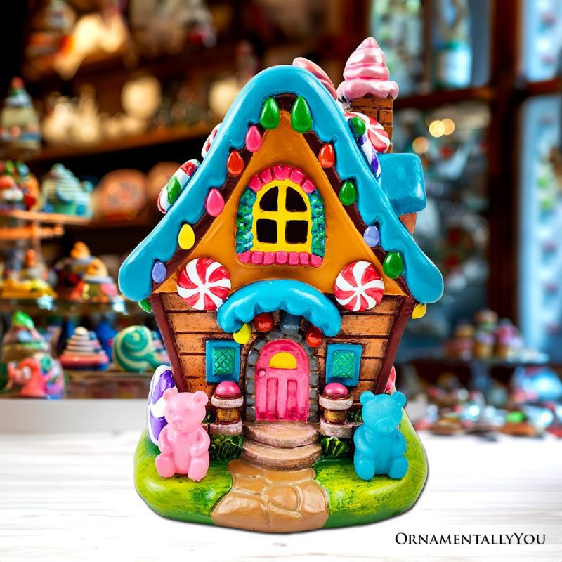 ForProduct 01SugaryHavenCandyHouseTabletopFigurine 7LEDChristmasGingerbreadStyleHomeDecoration