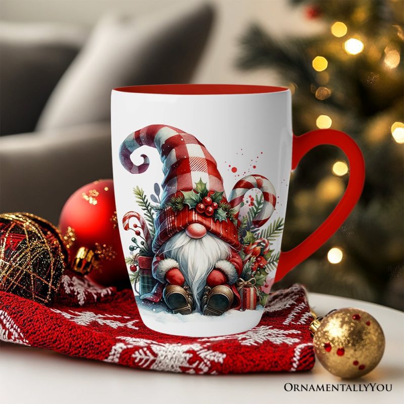 ForProduct 02CheerfulHolidayGnomeEclecticCeramicMugSetof4 ChristmasCoffeeCupsforaTablewareGift