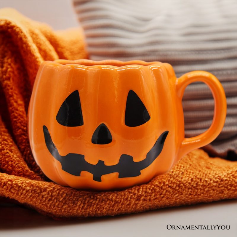 ForProduct 02ClassicJackO LanternCeramic4PumpkinMug HalloweenDrinkwareandSpookyFallDecor