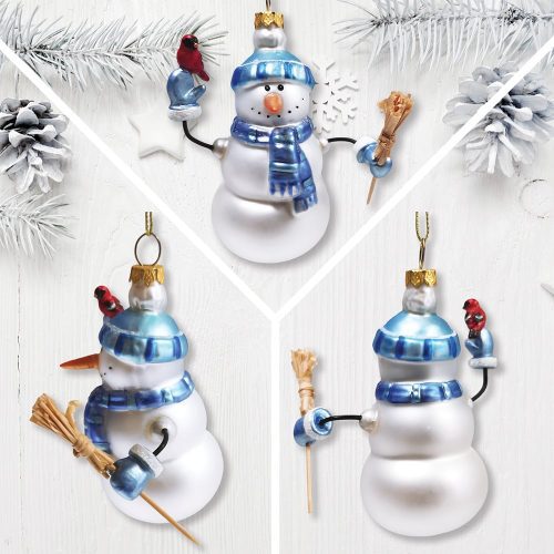 ForProduct 02ClassicWinterSnowmanSetof4GlassChristmasOrnaments NostalgicHolidayCollectionSetMockupGroup 05 02