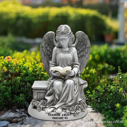 ForProduct 02GuardianAngelReadingBookGardenStatue 10SolarPoweredAngelicOutdoorFigurine