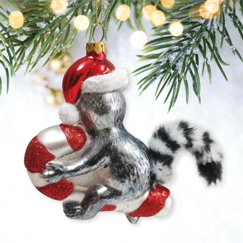 ForProduct 02LemurDrapedinChristmasFunGlassChristmasOrnament MadagascarRingTailedMonkeyMockupGroup 05 02