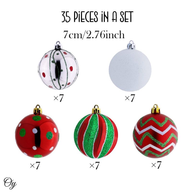 ForProduct 02PlayfullyPatternedChristmasOrnamentBaubleSet 35RoundHolidayBalls