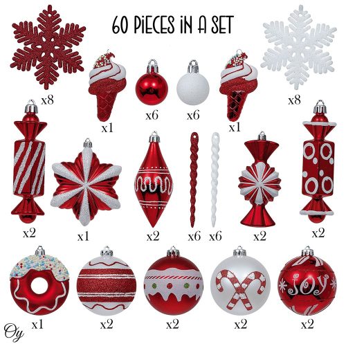 ForProduct 02SweetsandCandyThemeChrismtasOrnamentBundle Assorted60