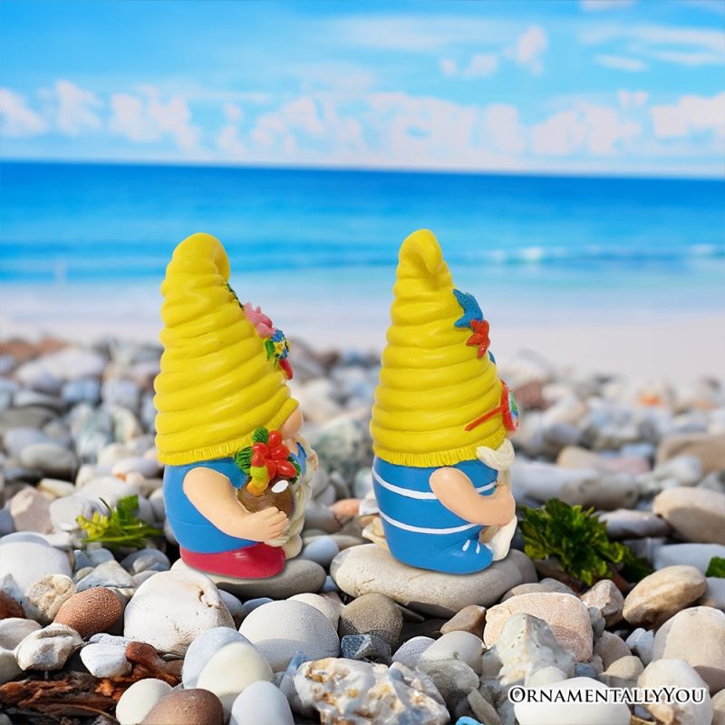 ForProduct 02TropicalBeachGnomeDuoFigurineSet Cute6SummerDecorationGardenStatue