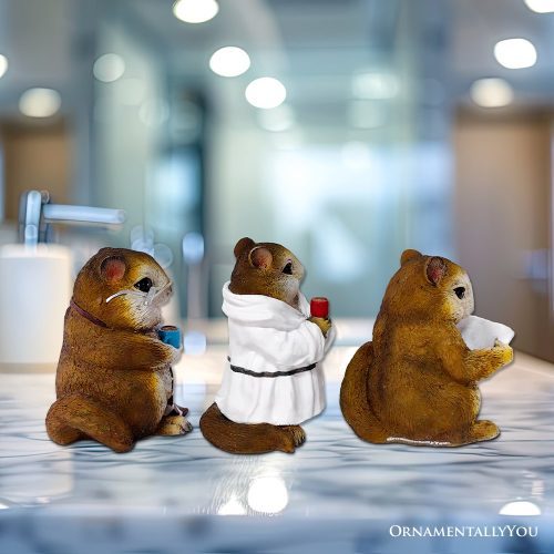 ForProduct 02WhimsicalChipmunkTrioSetofThreeFigurines 5CuteDeskDecorandGardenStatues