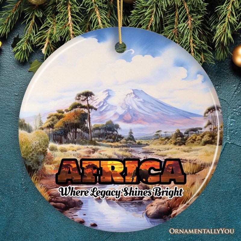 ForProduct 03ArtisticNaturalBeautyofAfricanLandscapesandWildlifewithQuotesOrnament ChristmasGiftorTravelSouvenir Safari SerengetiandMountKilimanjaroMockupGroup 08 03