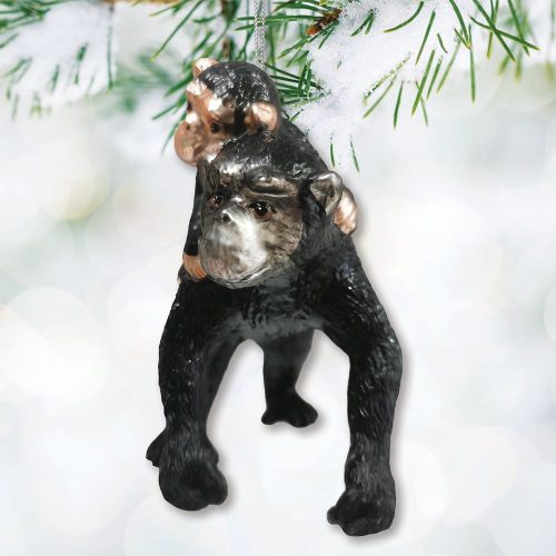 ForProduct 03CharmingGorillaFamilyKinshipGlassOrnament MotherandBabyAnimalChristmasTreeDecorMockupGroup 05 03