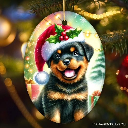 ForProduct 03CharmingRottweilerinFestiveAttireOrnament HeartwarmingDog ThemedChristmasGiftDecor2MockupGroup 08