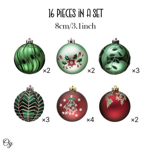 ForProduct 03ChicChristmasDecorOrnamentBallBundle 16PieceNaturalWorldBaubleSet