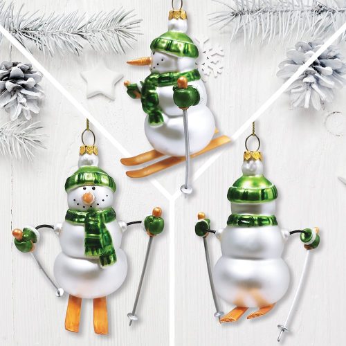 ForProduct 03ClassicWinterSnowmanSetof4GlassChristmasOrnaments NostalgicHolidayCollectionSetMockupGroup 05 03