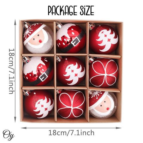 ForProduct 03SantaClausInspired9PieceRoundOrnamentChristmasBundle