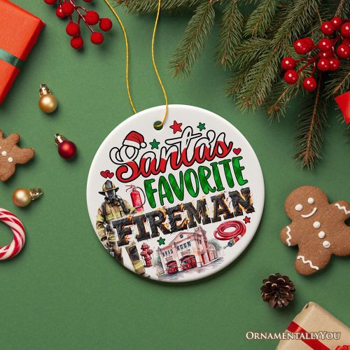 ForProduct 03Santa sFavoriteFiremanandFirewomanOrnament ArtisticChristmasAppreciationKeepsake3DRealisticMockup 14 01