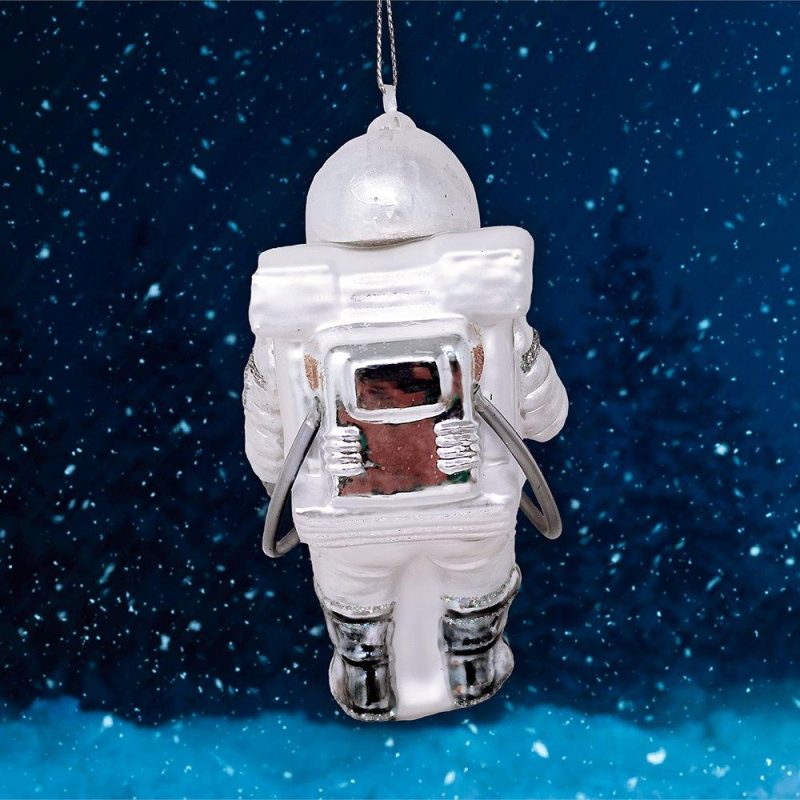 ForProduct 04AstronautGlassChristmasOrnamentNightTimeOutdoorSnowRedCarOrnaments