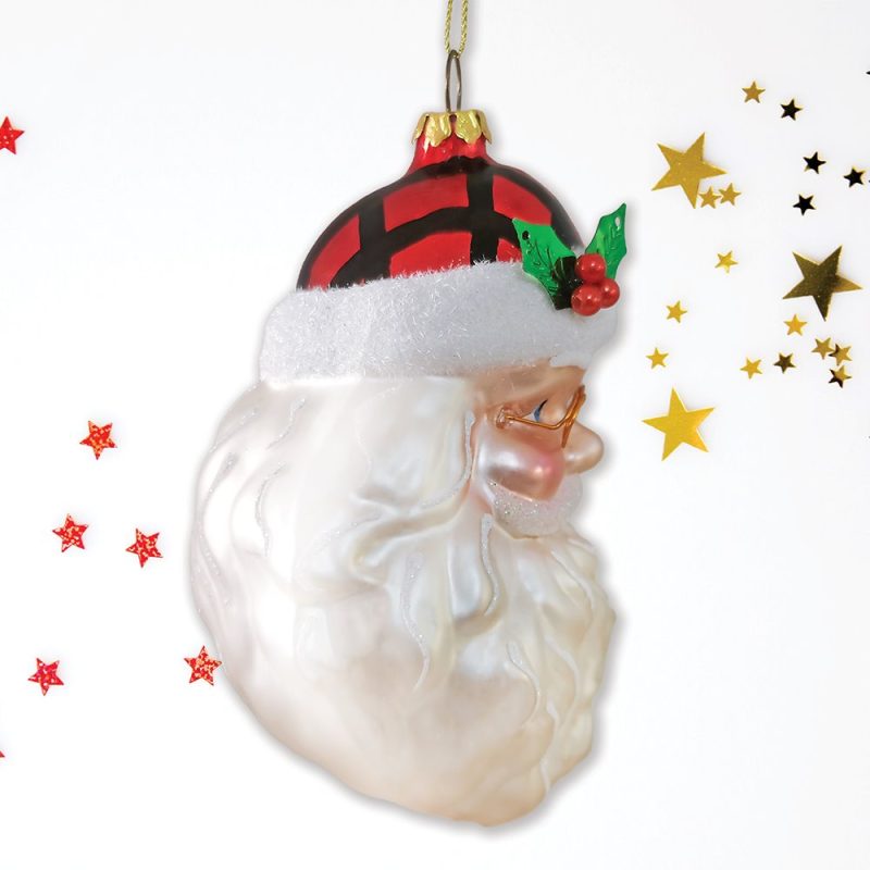 ForProduct 04CheerfulSantaHeadwithPlaidHatSparklingBlownGlassChristmasOrnamentMockupGroup 05 04