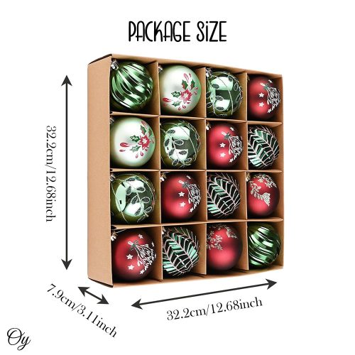 ForProduct 04ChicChristmasDecorOrnamentBallBundle 16PieceNaturalWorldBaubleSet