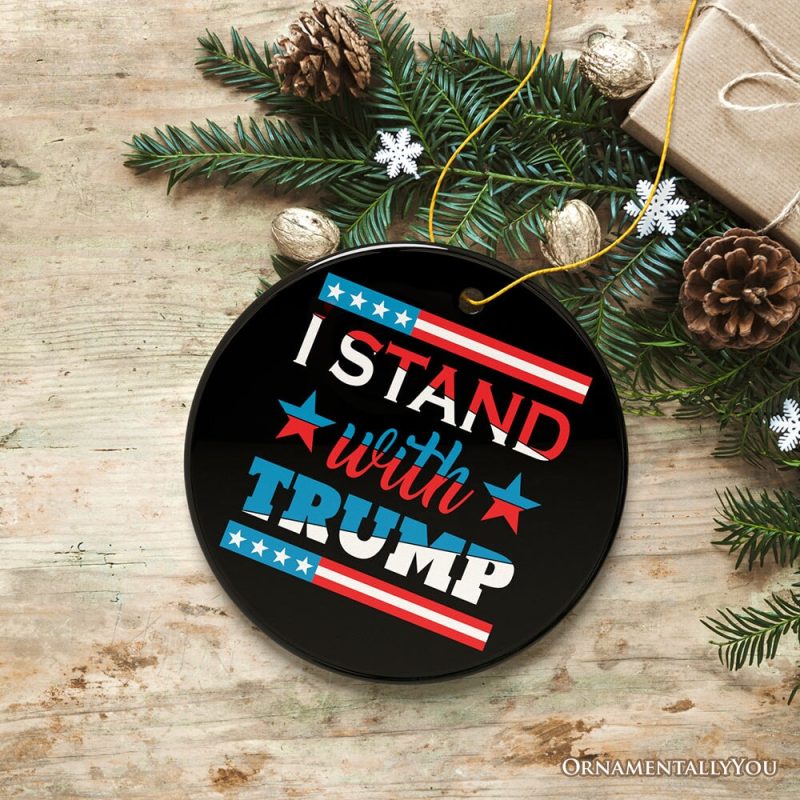 ForProduct 04IStandwithTrumpChristmasOrnament MAGAGiftandTreeDecorationCircle3DRealisticMockup 04