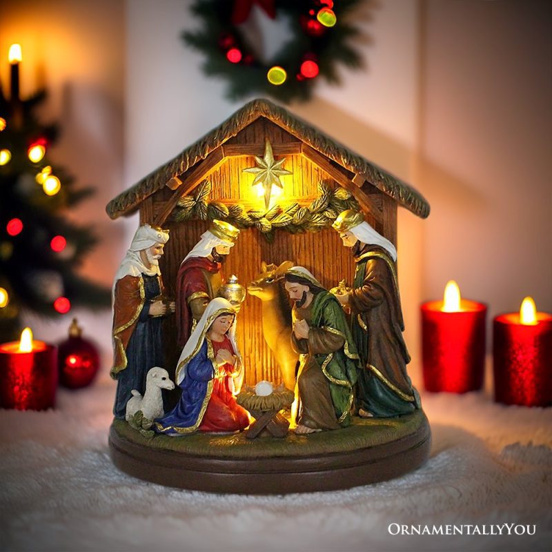 ForProduct 04RadiantNativitySceneHandcraftedStatueFigurine 7BirthofJesusChristianHomeDecoration