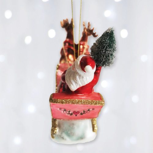 ForProduct 04SantaSleighandReindeerElegantChristmasOrnament HolidayBlownGlassFigurineMockupGroup 08 04